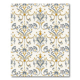 Ornate Gold Floral Scroll Area Rug