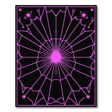 Pink Spider Web Area Rug with Stars