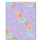 Vibrant Purple Hibiscus Floral Area Rug