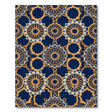 Blue and Teal Navy Blue Gold Mandala Persian Area Rug