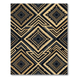 Bold Gold Black Geometric Southwestern Rug