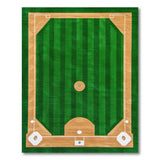 Kids Cartoon Baseball Diamond Field Area Rug
