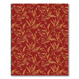 Golden Foliage Bird Crimson Red Area Rug