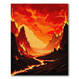 Fiery Volcanic Canyon Lava Rug