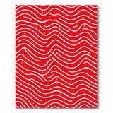 Vibrant Red Wavy Lines Area Rug