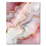 Pink Gold Veined Marble Abstract Area Rug