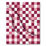 Wavy Red Pink Checkered Area Rug