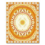 ODIKA Washable Area Rug - Golden Sunburst Mandala Design, Low Pile & Non-Slip