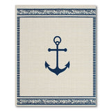 Blue and Teal Navy Anchor Coastal Beach Area Rug