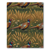 Pheasant Wheat Field Washable Area Rug