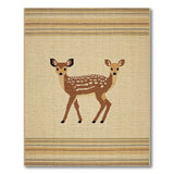 Rustic Fawn Deer Woven Area Rug