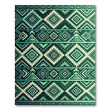 Southwestern Blue Teal Southwestern Geometric Area Rug