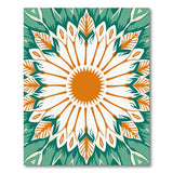 Teal Green Mandala Sunflower Area Rug