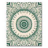 Ornate Green Peacock Mandala Area Rug
