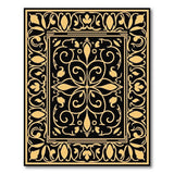 Elegant Gold on Black Ornate Persian Rug