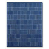Navy Blueprint Grid Area Rug