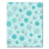 Teal Daisy Floral Pattern Area Rug