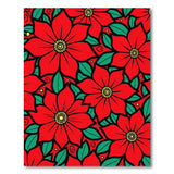 Vibrant Red Poinsettia Floral Floral Vintage Area Rug