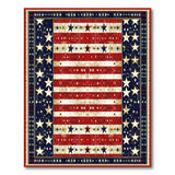 ODIKA American Flag Washable Rug, Vintage Patriotic Stars and Stripes, Low Pile Non-Slip Indoor Area Rug