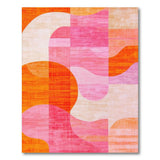 Multi-color and Patterns Vibrant Abstract Orange Pink Area Rug