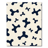 Playful Black Dog Bone Pattern Area Rug