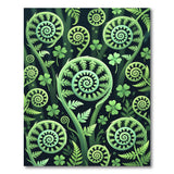 Lush Green Fern Spiral Shamrock Rug
