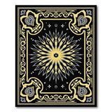 Ornate Black Gold Starburst Persian Rug