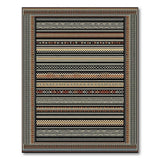 Brown and Tan Heritage Tribal Geometric Area Rug in Brown Tan