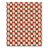 Bold Red Geometric Mosaic Area Rug