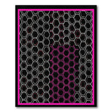 Modern Black Hexagon Rug with Pink Heart