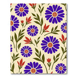 Purple Floral Beige Area Rug