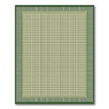 Rustic Farmhouse Green Gingham Checkered Farmhouse Area Rug