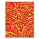 Multi-color and Patterns Vibrant Red Swirl Abstract Area Rug