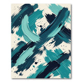 Teal Navy Brushstroke Abstract Area Rug