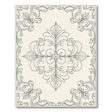 Traditional Persian Ornate Black White Floral Medallion Rug