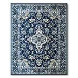 Traditional Persian Navy Blue Traditional Persian Medallion Rug