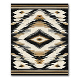 Bold Black Ivory Southwestern Geometric Area Rug