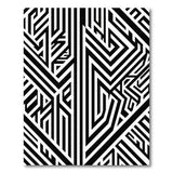 Black and White Bold Black White Geometric Maze Area Rug