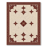 Ivory Persian Maze Rug with Red Floral Border