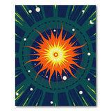 Cosmic Sunburst Teal Area Rug