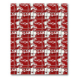 Red Red Heart Grid Area Rug