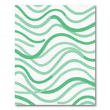 Green Wavy Lines Geometric Area Rug