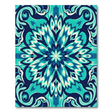 Teal Mandala Geometric Geometric Modern Area Rug