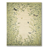 Lush Green Foliage Butterflies Dragonfly Rug