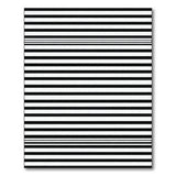 Bold Black White Horizontal Stripe Rug