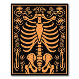 Orange Skeleton Floral Heritage Rug