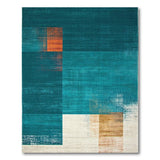 Teal Geometric Abstract Geometric Modern Area Rug