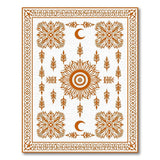 Orange Traditional Persian Sun Moon Rug