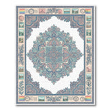 Vintage Blue Teal Mandala Washable Area Rug