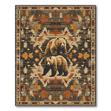 Southwestern Bear Autumn Maple Leaves Rug